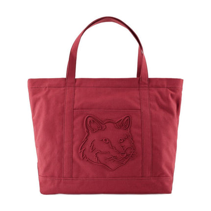 Fox Head Large Cabas - Maison Kitsune - Leder - Rot