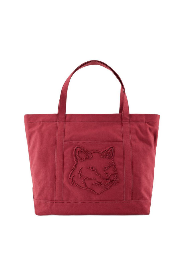 Fox Head Large Cabas - Maison Kitsune - Leder - Rot