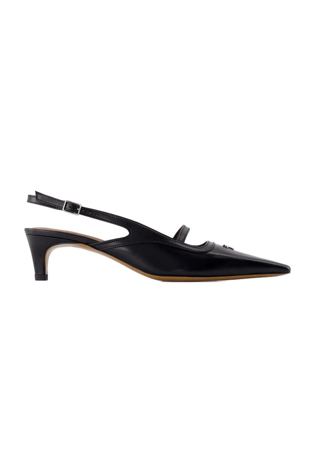 Sling Back Pointy - Maison Kitsune - Leder - Schwarz