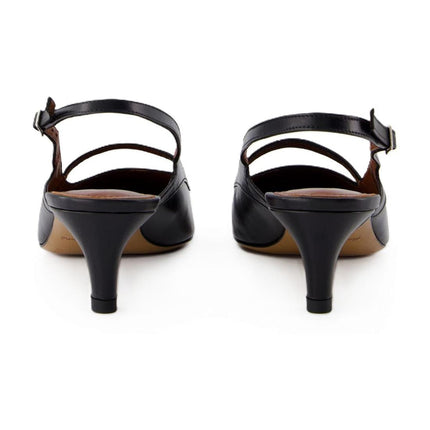 Sling Back Pointy - Maison Kitsune - Leder - Schwarz