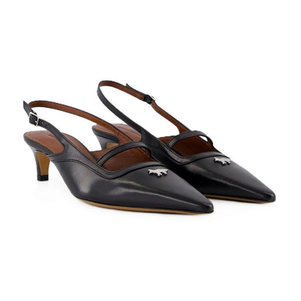 Sling Back Pointy - Maison Kitsune - Leder - Schwarz