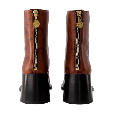 Airbrushed Stiefeletten - Marine Serre - Leder - Braun