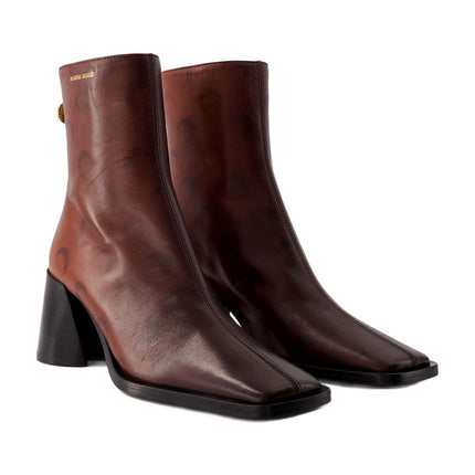 Airbrushed Stiefeletten - Marine Serre - Leder - Braun