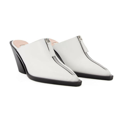 Eclair Zip Mule - Elleme - White - Leather