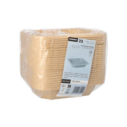Starpak 25 Lunchboxen, Pappe eckig