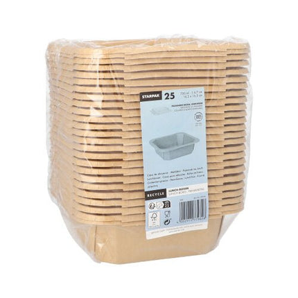 Starpak 25 Lunchboxen, Pappe eckig