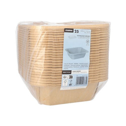 Starpak 25 Lunchboxen, Pappe eckig