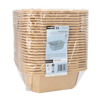 Starpak 25 Lunchboxen, Pappe eckig