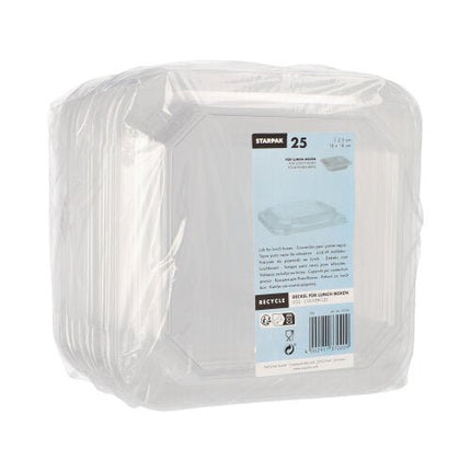 Starpak 25 Deckel für Lunchboxen PET eckig transparent