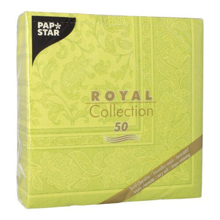 PAPSTAR 50 Servietten "ROYAL Collection" 1/4-Falz 40 x 40 cm grün