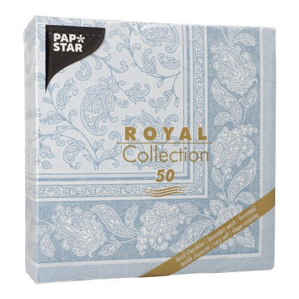 PAPSTAR 50 Servietten "ROYAL Collection" 1/4-Falz 40 x 40 cm blau