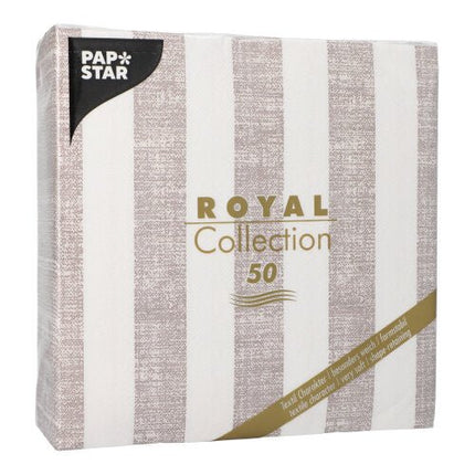 PAPSTAR 50 Servietten "ROYAL Collection" 1/4-Falz 40 x 40 cm mocca