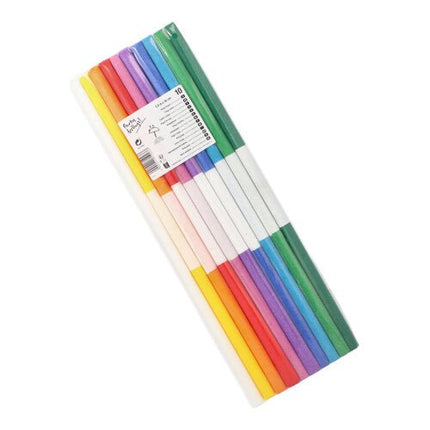 PAPSTAR Krepp-Papier farbig sortiert, wasserfest, 2,5 m x 50 cm | Folie (10 Stück)