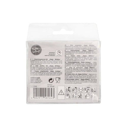 PAPSTAR Buchstabenkerzen "Happy Birthday" pastell, 8 cm hoch | Karton (12 Packungen)
