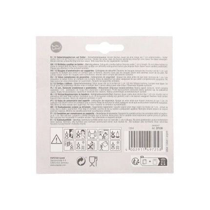 PAPSTAR 12 Geburtstagskerzen auf Halter 6 cm