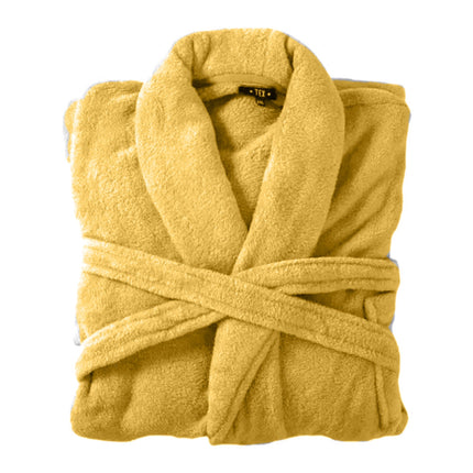 Bademantel flauschig » Saunamantel in Teddy-Plüsch Qualität » leichter/dünner Morgenmantel 100 cm lang » unisex