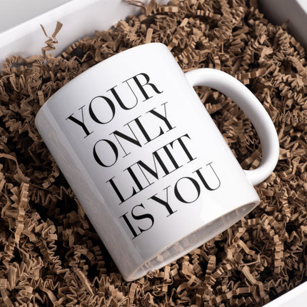 Tasse Motivation "Your Only Limit Is You" Arbeit Kaffee Büro Geschenk