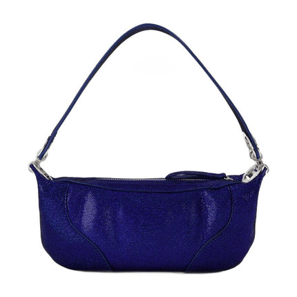 Mini Amira Hobo Bag - By Far - Blue - Leather