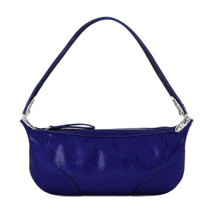 Mini Amira Hobo Bag - By Far - Blue - Leather