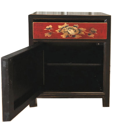Vintage Asia Chinesisches Nachtkästchen Nachttisch "RedMagic" - Art. 35191-9