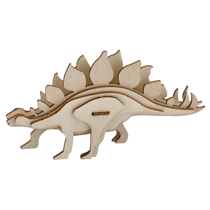 3D-Puzzle Dinosaurier Holz Natur 3D Holzpuzzle Dino Stegosaurus