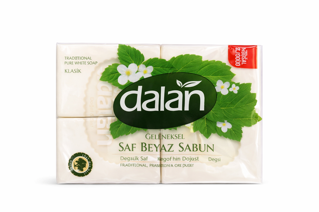 Dalan Sultan Hamamseife 4 x 125g – Traditionelle Türkische Kernseife mit Zitrusduft