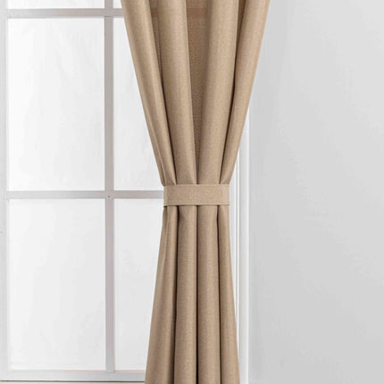 Gardinen-Set 3-teilig S Wien« | 2 Vorhänge Leinenoptik HxB 245x145 cm  und 1 Voile Batist Store HxB 245x300 cm Weiß 1:2 Wellenband  2025100-110S1