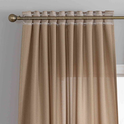 Gardinen-Set 3-teilig S Wien« | 2 Vorhänge Leinenoptik HxB 245x145 cm  und 1 Voile Batist Store HxB 245x300 cm Weiß 1:2 Wellenband  2025100-110S1