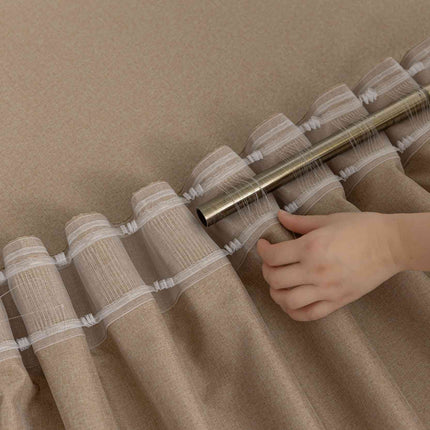 Vorhang Cationic mit Wellenband »Wien« 1:2 Wellenband Bleibandabschluß Knitterarm Wellenfall 2025110