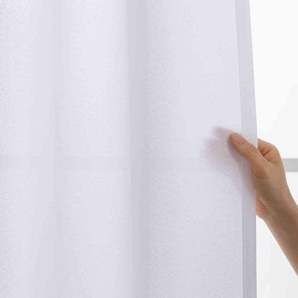 Gardinen-Set 3-teilig S Wien« | 2 Vorhänge Leinenoptik HxB 245x145 cm  und 1 Voile Batist Store HxB 245x300 cm Weiß 1:2 Wellenband  2025100-110S1