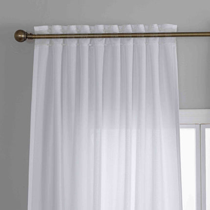Gardinen-Set 3-teilig S Wien« | 2 Vorhänge Leinenoptik HxB 245x145 cm  und 1 Voile Batist Store HxB 245x300 cm Weiß 1:2 Wellenband  2025100-110S1