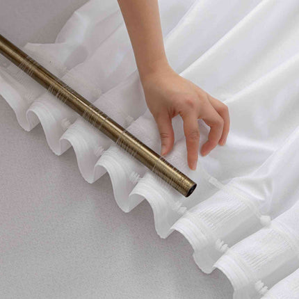 Vorhang Cationic mit Wellenband »Wien« 1:2 Wellenband Bleibandabschluß Knitterarm Wellenfall 2025110
