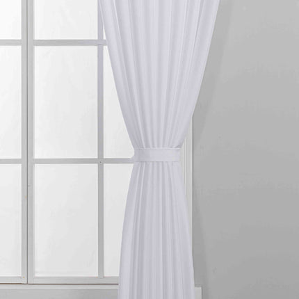 Gardinen-Set 3-teilig S Wien« | 2 Vorhänge Leinenoptik HxB 245x145 cm  und 1 Voile Batist Store HxB 245x300 cm Weiß 1:2 Wellenband  2025100-110S1
