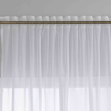 2er Set Gardinen Voile Batist mit Wellenband »Wien« 1:2 Wellenband Bleibandabschluß Knitterarm Wellenfall 2025100-2