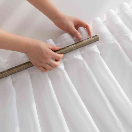 Gardine Voile Batist mit Wellenband »Wien« 1:2 Wellenband Bleibandabschluß Knitterarm Wellenfall 2025100