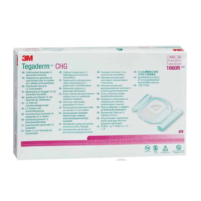 3M Tegaderm CHG Chlorhexidingluconat I.V. Fixierverband - 7 x 8,5 cm