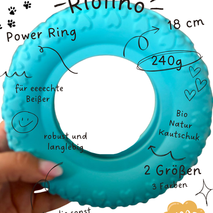 Riolino Robuster Hundespielzeug-Kauring für starke Kauer