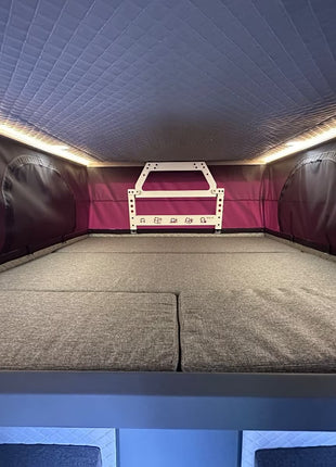Muflon Camper Pop-Up Demountable Cabin - Matte Brown, 2 Berths, Pop-Top Roof (Double Bed), Diesel Parking Heater, Center Dinette, Lightweight Aluminum Construction