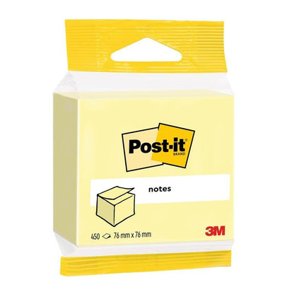 Post-it® Notes Würfel, Gelb, 76 mm x 76 mm, 450 Blatt/Block, 1 Block/Packung, 100% PEFC, SGSCH-PEFC-COC-110078 | Packung (1 Set)