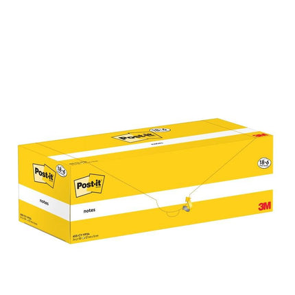 Post-it® Notes, Gelb, 76 mm x 127 mm, 100 Blatt/Block, 18 Blöcke + 6 Gratis/Packung, Kartonverpackung, 100% PEFC, SGSCH-PEFC-COC-110078 | Packung (1 Stück)