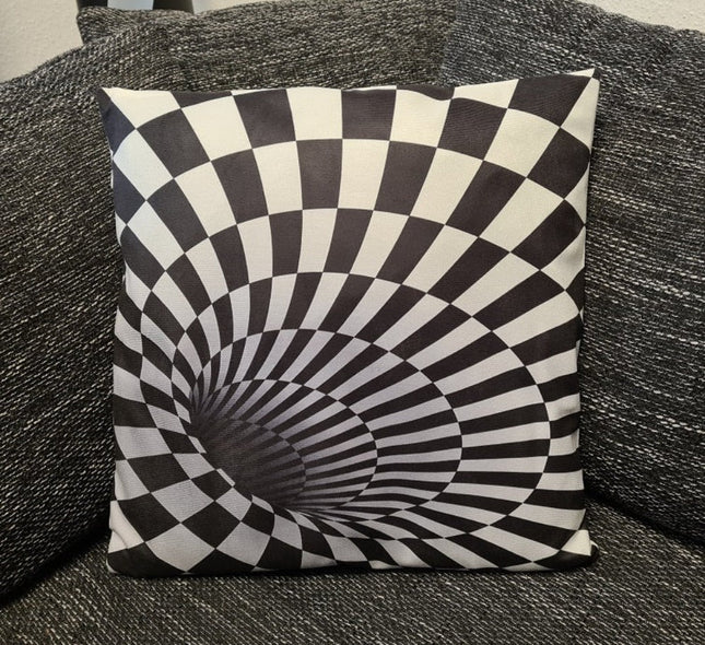 SEO. 3D Druck Designer Kissenbezug Schwarz - weißer Strudel - 45cm x 45cm - Linkreich