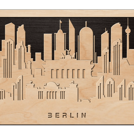 SEO. 3D Wandbild aus Holz Skyline Berlin 2017 - Linkreich