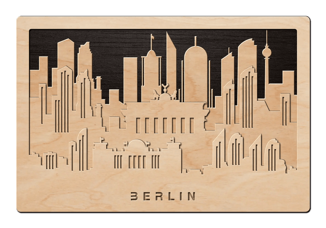 SEO. 3D Wandbild aus Holz Skyline Berlin 2017 - Linkreich