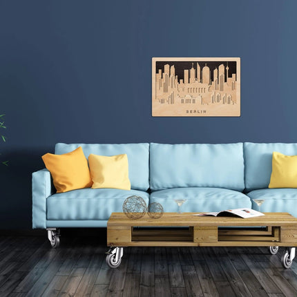 SEO. 3D Wandbild aus Holz Skyline Berlin 2017 - Linkreich