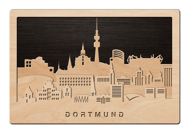 SEO. 3D Wandbild aus Holz Skyline Dortmund 2017 - Linkreich