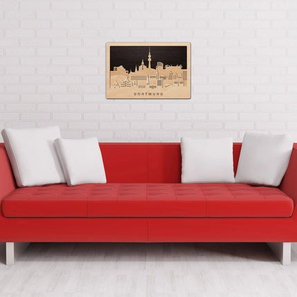 SEO. 3D Wandbild aus Holz Skyline Dortmund 2017 - Linkreich