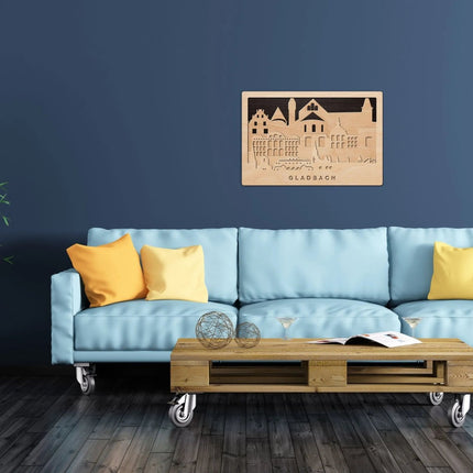 SEO. 3D Wandbild aus Holz Skyline Gladbach 2017 - Linkreich