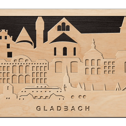SEO. 3D Wandbild aus Holz Skyline Gladbach 2017 - Linkreich
