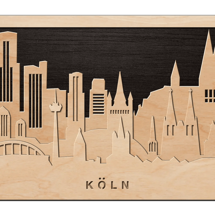 SEO. 3D Wandbild aus Holz Skyline Köln 2017 - Linkreich
