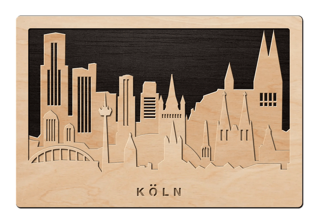 SEO. 3D Wandbild aus Holz Skyline Köln 2017 - Linkreich